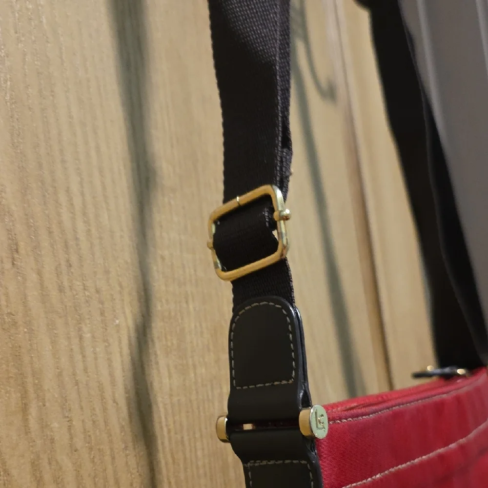 Liz Claiborne Red and Brown Messenger Bag